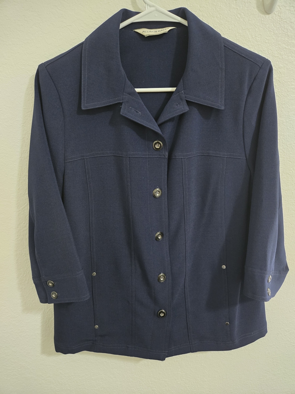 Allison Daley | Navy Button-Front Blazer & Pants Set